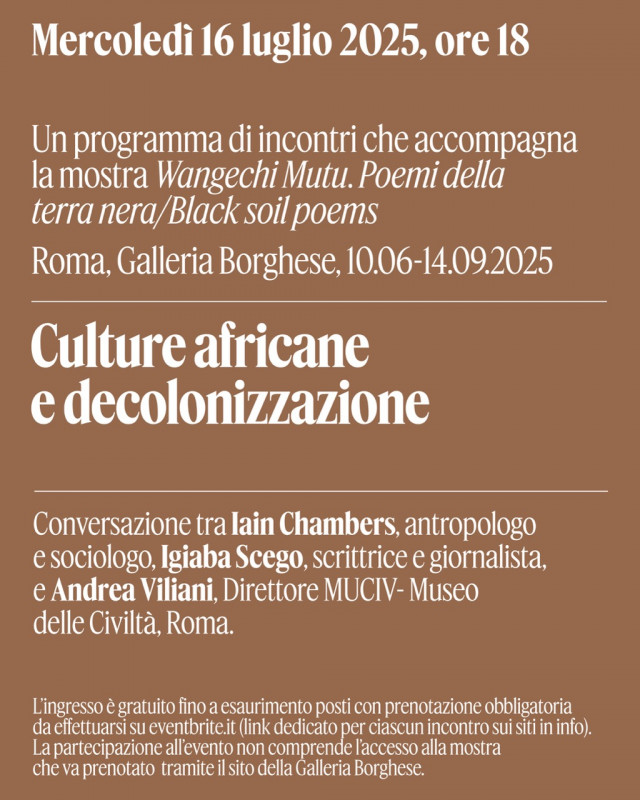 GALLERIA BORGHESE AFRICAN CULTURES AND DECOLONIZATION