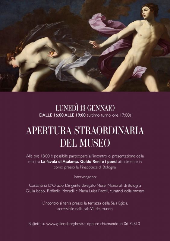 APERTURA STRAORDINARIA DEL MUSEO E INCONTRO “LA FAVOLA DI ATALANTA. GUIDO RENI E I POETI”